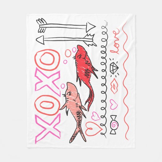 Couverture Polaire Dr. Seuss Valentine | Conception XOXO (Devant)