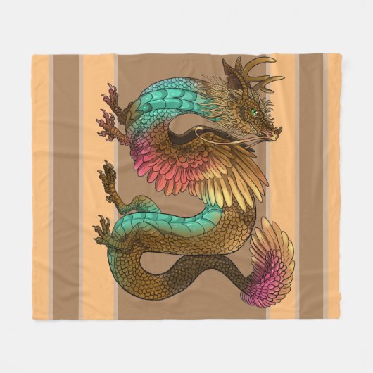 Couverture Polaire Dragon à plumes (Devant (Horizontal))