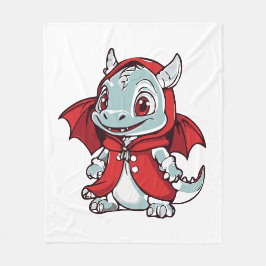 Couverture Polaire Dragon albinos en rouge (Devant)