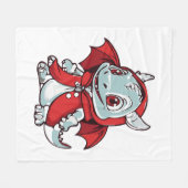 Couverture Polaire Dragon albinos en rouge (Devant (Horizontal))