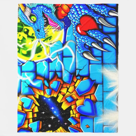 Couverture Polaire Dragon Art (Devant)