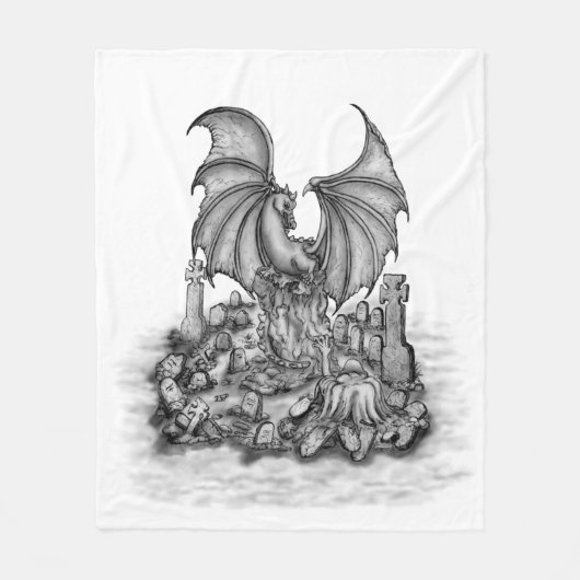 Couverture Polaire Dragon avec Zombie (Devant)