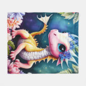 Couverture Polaire Dragon Baby Space Flowers Portrait (Devant (Horizontal))