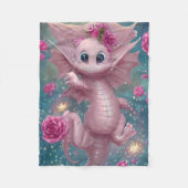 Couverture Polaire Dragon Bébé Rose (Devant)