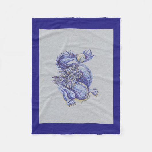 Couverture Polaire Dragon bleu (Devant)