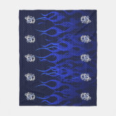 Couverture Polaire Dragon Bleu Chrome comme flammes de fibre de carbo (Devant)