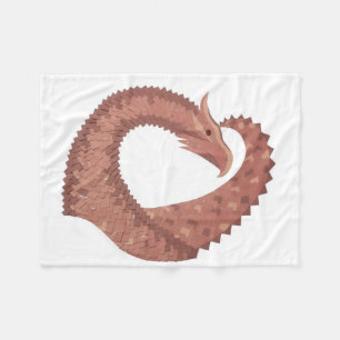 Couverture Polaire Dragon cardiaque Brown en blanc