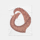 Couverture Polaire Dragon cardiaque Brown en blanc (Devant)