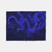 Couverture Polaire Dragon chinois bleu (Devant (Horizontal))