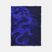 Couverture Polaire Dragon chinois bleu (Devant)