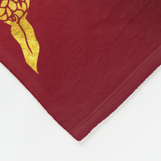 Couverture Polaire Dragon chinois d'or avec vieux Ideogramme FB (Coin)