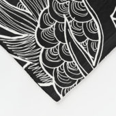 Couverture Polaire Dragon chinois traditionnel en noir (Coin)