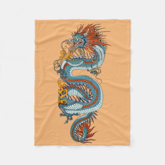 Couverture Polaire Dragon chinois traditionnel Jeter Blanket (Devant)