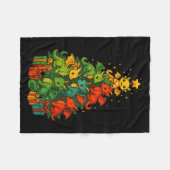 Couverture Polaire Dragon Christmas Tree Funny Dragon Xmas  (Devant (Horizontal))