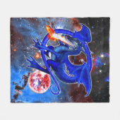 Couverture Polaire Dragon cosmique azurite (Devant (Horizontal))