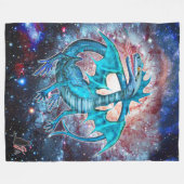 Couverture Polaire Dragon Cosmique Turquoise (Devant (Horizontal))