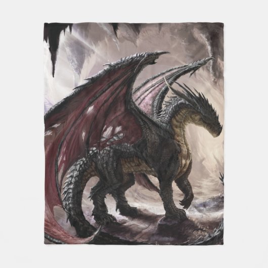 Couverture Polaire Dragon Dans La Caverne (Devant)