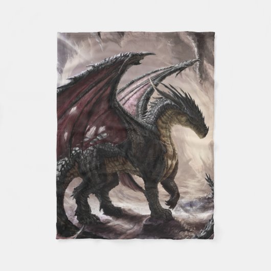 Couverture Polaire Dragon Dans La Grotte (Devant)
