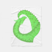 Couverture Polaire Dragon de coeur vert citron blanc (Devant)