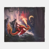 Couverture Polaire Dragon de Respiration de feu gardant trésor (Devant (Horizontal))