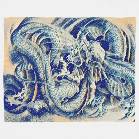 Couverture Polaire Dragon d'eau chinois (Devant (Horizontal))