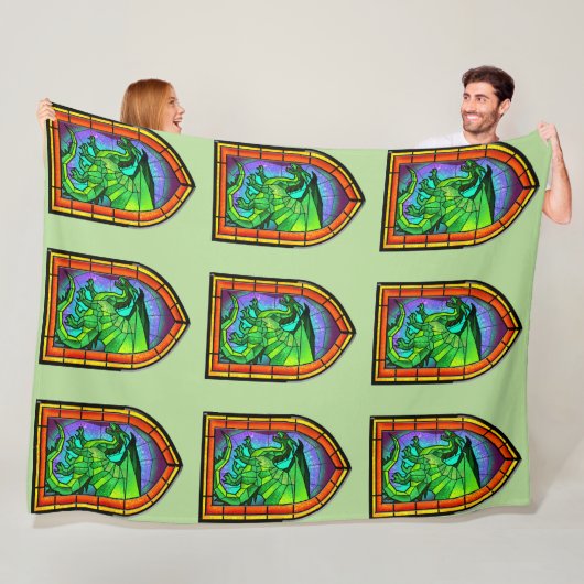 Couverture Polaire Dragon en verre tendu (En situation)