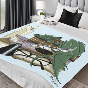 Couverture Polaire Dragon Endormi Fantaisiste Vert Cosy Amateur de Li