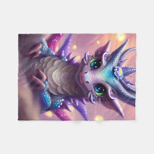 Couverture Polaire Dragon fille bleue (Devant (Horizontal))