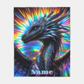 Couverture Polaire Dragon Iridescendant avec un Arrière - plan dynami (Devant)