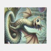Couverture Polaire Dragon Jabberwocky Cute Imaginaire Créature Art (Devant (Horizontal))