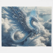 Couverture Polaire Dragon magnifique entouré de nuages (Devant (Horizontal))