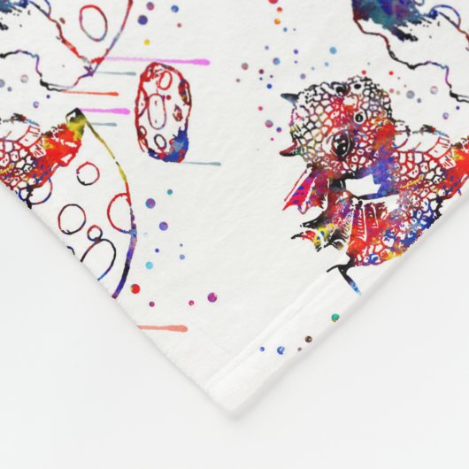 Couverture Polaire Dragon mignon de bébé, dragon de bébé d'aquarelle (Coin)