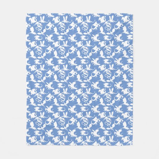 Couverture Polaire Dragon motif 01.bx4 Blue BG (Devant)