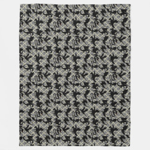 Couverture Polaire Dragon motif 01.wx4x4.bleu Gris BG