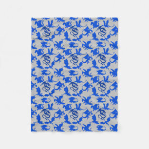 Couverture Polaire Dragon motif 02 blue.bwx4 gris BG