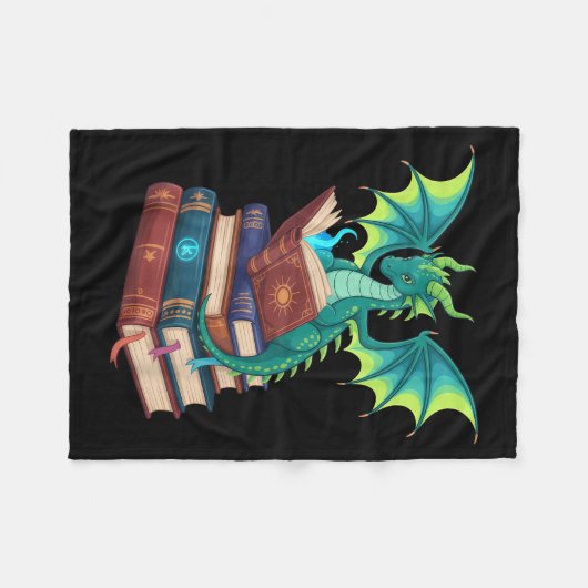 Couverture Polaire Dragon Reading Books Fantasy Lovers Mythical Creat (Devant (Horizontal))