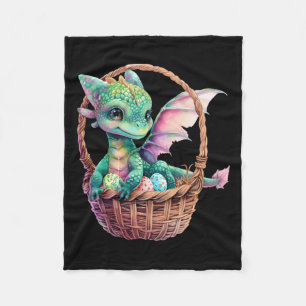 Couverture Polaire Dragon vert mignon Oeufs de chasse de Pâques Oeufs