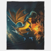Couverture Polaire Dragon Vert & Or Garde Trésor (Devant)