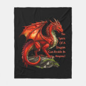 Couverture Polaire Dragon vert rouge, l'esprit peut résider en tout (Devant)
