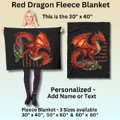 Couverture Polaire Dragon vert rouge, l'esprit peut résider en tout