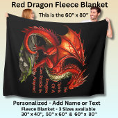 Couverture Polaire Dragon vert rouge, l'esprit peut résider en tout