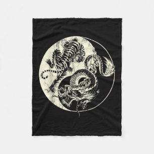 Couverture Polaire Dragon Vs Tiger Tattoo ! Yin Et Yang Beast Combigh