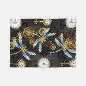 Couverture Polaire Dragonflies de Steampunk sur arrière - plan rayé b (Devant (Horizontal))
