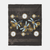 Couverture Polaire Dragonflies de Steampunk sur arrière - plan rayé b (Devant)