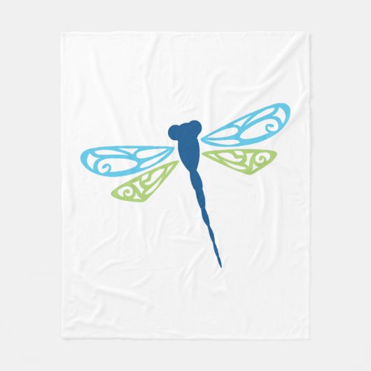 Couverture Polaire Dragonfly bleu et vert (Devant)
