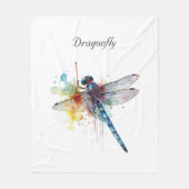 Couverture Polaire Dragonfly colorée personnalisable (Devant)