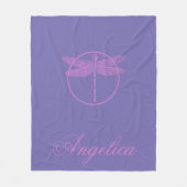 Couverture Polaire Dragonfly Imaginaire rose et violet (Devant)