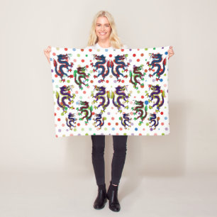 Couverture Polaire dragons chinois imaginaire art populaire