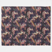 Couverture Polaire Dragons floraux géants (Devant (Horizontal))