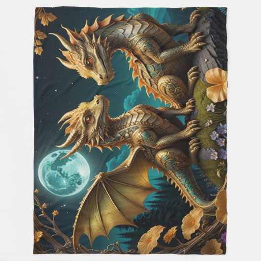 Couverture Polaire Dragon's in the moonlight (Devant)